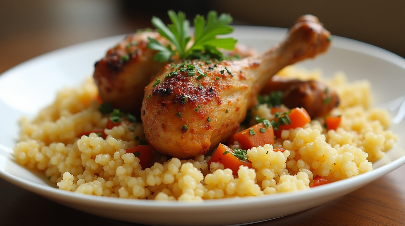 Couscous Chicken Legs Palestinian Style