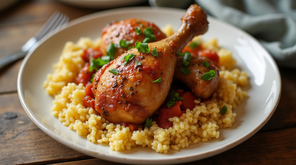 Couscous Chicken Legs Palestinian Style