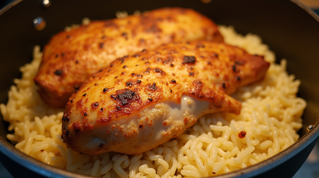 chicken and rice in the oven